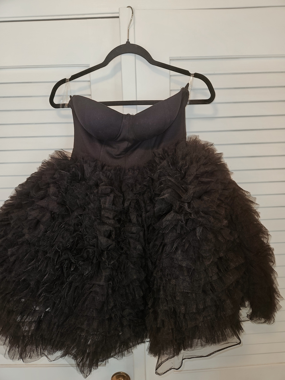 Black Ruffled Tulle Cocktail Skirt - Unbranded
